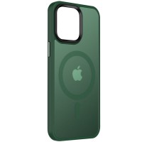 TPU+PC чохол Metal Buttons with MagSafe Colorful для Apple iPhone 14 (6.1'') Зелёный (39816)