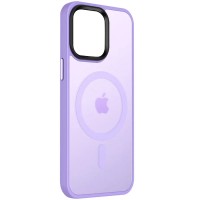 TPU+PC чохол Metal Buttons with MagSafe Colorful для Apple iPhone 14 (6.1'') Бузковий (39820)