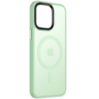 TPU+PC чохол Metal Buttons with MagSafe Colorful для Apple iPhone 14 (6.1'') Мятный (39817)
