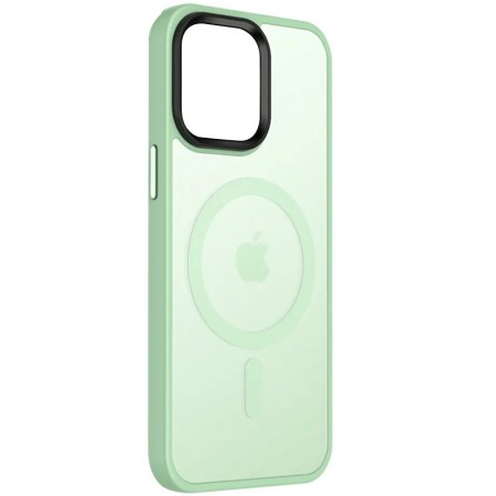 TPU+PC чохол Metal Buttons with MagSafe Colorful для Apple iPhone 14 (6.1'') М'ятний (39817)
