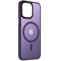 TPU+PC чохол Metal Buttons with MagSafe Colorful для Apple iPhone 14 (6.1'') Фиолетовый (39821)