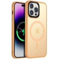 TPU+PC чохол Metal Buttons with MagSafe Colorful для Apple iPhone 14 Pro Max (6.7'') Персиковый (40216)