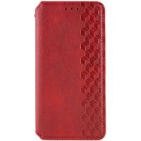 Шкіряний чохол книжка GETMAN Cubic (PU) для Xiaomi Redmi 12 Червоний (41953)