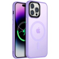 TPU+PC чохол Metal Buttons with MagSafe Colorful для Apple iPhone 12 Pro / 12 (6.1'') Сиреневый (40499)