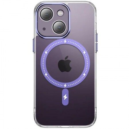 Чохол TPU+PC Colorful with MagSafe для Apple iPhone 14 (6.1'') Пурпурний (41232)