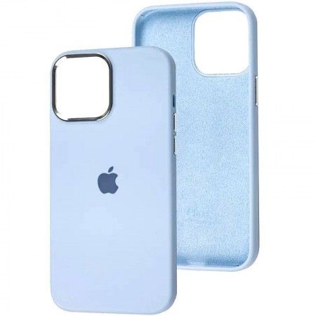 Чохол Silicone Case Metal Buttons (AA) для Apple iPhone 12 Pro / 12 (6.1'') Голубой (41643)