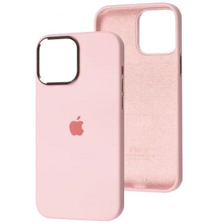 Чохол Silicone Case Metal Buttons (AA) для Apple iPhone 14 (6.1'') Рожевий (41727)