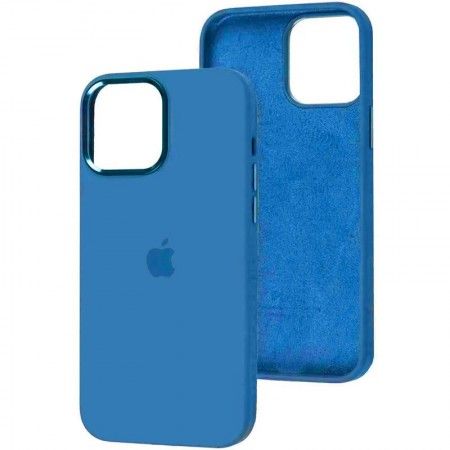 Чохол Silicone Case Metal Buttons (AA) для Apple iPhone 14 (6.1'') Синій (41729)