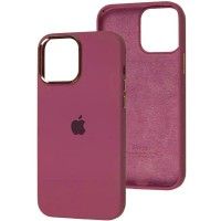 Чохол Silicone Case Metal Buttons (AA) для Apple iPhone 14 Pro Max (6.7'') Бордовый (41752)