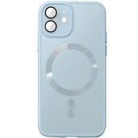 Чохол TPU+Glass Sapphire Midnight with MagSafe для Apple iPhone 12 (6.1'') Голубой (42582)