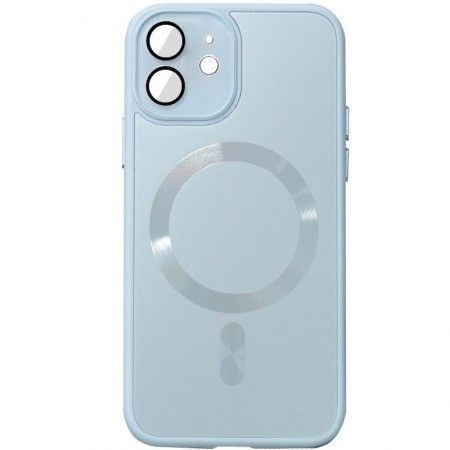 Чохол TPU+Glass Sapphire Midnight with MagSafe для Apple iPhone 12 (6.1'') Блакитний (42582)