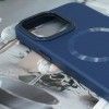 Шкіряний чохол Bonbon Leather Metal Style with MagSafe для Apple iPhone 11 (6.1'') Синій (42306)