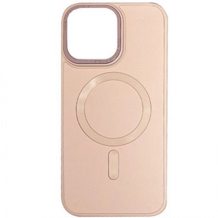 Шкіряний чохол Bonbon Leather Metal Style with MagSafe для Apple iPhone 13 (6.1'') Розовый (42344)