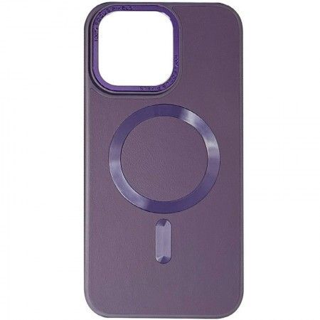 Шкіряний чохол Bonbon Leather Metal Style with MagSafe для Apple iPhone 13 (6.1'') Фиолетовый (42348)