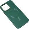 Шкіряний чохол Bonbon Leather Metal Style with MagSafe для Apple iPhone 14 (6.1'') Зелений (42372)