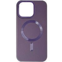 Шкіряний чохол Bonbon Leather Metal Style with MagSafe для Apple iPhone 14 Pro (6.1'') Фиолетовый (42394)