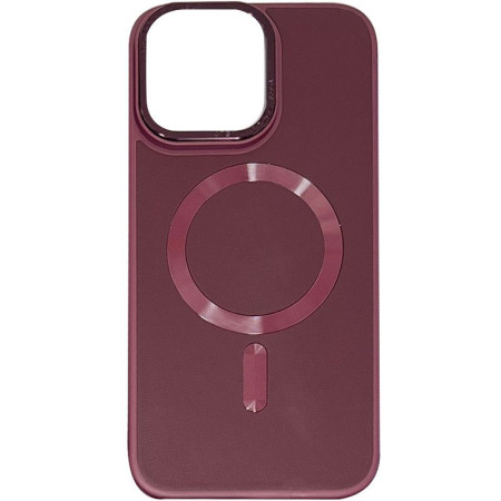 Шкіряний чохол Bonbon Leather Metal Style with MagSafe для Apple iPhone 14 Pro Max (6.7'') Бордовий (42396)