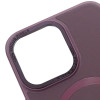 Шкіряний чохол Bonbon Leather Metal Style with MagSafe для Apple iPhone 14 Pro Max (6.7'') Бордовий (42396)