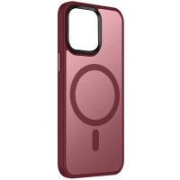 TPU+PC чохол Metal Buttons with MagSafe Colorful для Apple iPhone 15 (6.1'') Бордовий (42098)