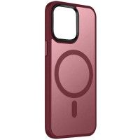 TPU+PC чохол Metal Buttons with MagSafe Colorful для Apple iPhone 15 Pro (6.1'') Бордовый (41852)