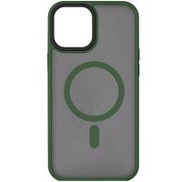 TPU+PC чохол Metal Buttons with MagSafe для Apple iPhone 15 (6.1'') Зелёный (42100)