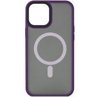 TPU+PC чохол Metal Buttons with MagSafe для Apple iPhone 15 (6.1'') Фиолетовый (41861)
