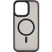 TPU+PC чохол Metal Buttons with MagSafe для Apple iPhone 15 (6.1'') Черный (41862)