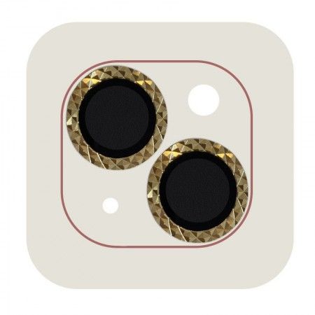 Захисне скло Metal Shine на камеру (в упак.) для Apple iPhone 15 (6.1'') / 15 Plus (6.7'') Золотой (42417)