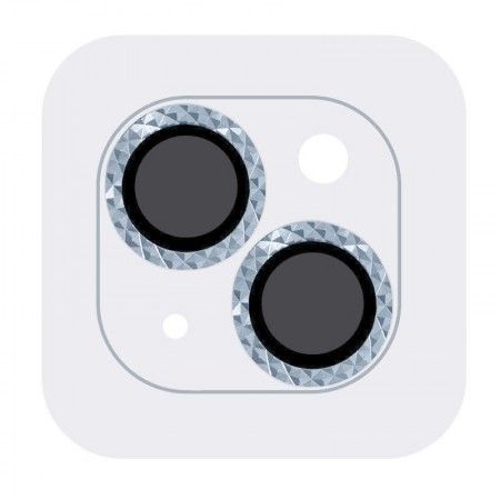 Захисне скло Metal Shine на камеру (в упак.) для Apple iPhone 15 (6.1'') / 15 Plus (6.7'') Блакитний (47409)