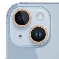 Захисне скло Metal Sparkles на камеру (в упак.) для Apple iPhone 15 (6.1'') / 15 Plus (6.7'') Золотий (42434)
