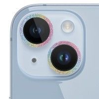 Захисне скло Metal Sparkles на камеру (в упак.) для Apple iPhone 15 (6.1'') / 15 Plus (6.7'') Бузковий (42437)
