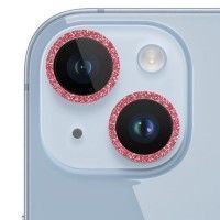 Захисне скло Metal Sparkles на камеру (в упак.) для Apple iPhone 15 (6.1'') / 15 Plus (6.7'') Червоний (42435)