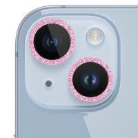 Захисне скло Metal Sparkles на камеру (в упак.) для Apple iPhone 15 (6.1'') / 15 Plus (6.7'') Рожевий (47418)