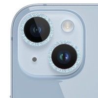 Захисне скло Metal Sparkles на камеру (в упак.) для Apple iPhone 15 (6.1'') / 15 Plus (6.7'') Блакитний (47417)