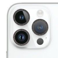 Захисне скло Metal Sparkles на камеру (в упак.) для Apple iPhone 15 Pro (6.1'') /15 Pro Max (6.7'') Чорний (42442)
