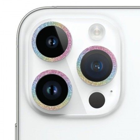 Захисне скло Metal Sparkles на камеру (в упак.) для Apple iPhone 15 Pro (6.1'') /15 Pro Max (6.7'') Сиреневый (42441)
