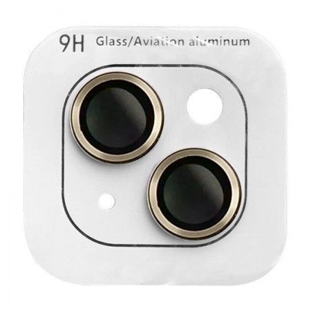 Захисне скло Metal Classic на камеру (в упак.) для Apple iPhone 15 (6.1'') / 15 Plus (6.7'') Золотой (42425)