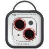 Захисне скло Metal Classic на камеру (в упак.) для Apple iPhone 15 (6.1'') / 15 Plus (6.7'') Красный (42426)