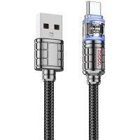 Дата кабель Hoco U122 Lantern Transparent Discovery Edition USB to Type-C Черный (44744)