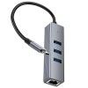 Перехідник HUB Hoco HB34 Easy link Type-C Gigabit network adapter (Type-C to USB3.0*3+RJ45) Сірий (44757)