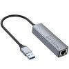 Перехідник HUB Hoco HB34 Easy link USB Gigabit Ethernet adapter (USB to USB3.0*3+RJ45) Сірий (44758)