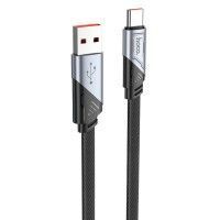 Дата кабель Hoco U119 Machine charging data USB to Type-C 5A (1.2m) Черный (44788)