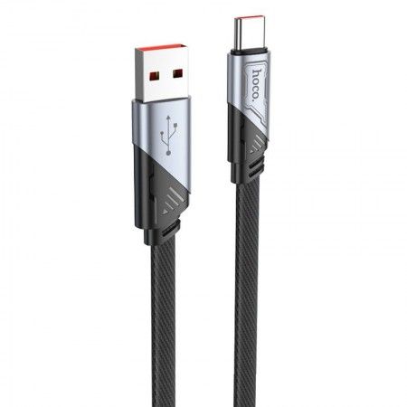 Дата кабель Hoco U119 Machine charging data USB to Type-C 5A (1.2m) Чорний (44788)