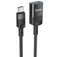 Перехідник Hoco U107 Type-C male to USB female USB3.0 Чорний (44806)