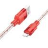 Дата кабель Hoco X99 Crystal Junction USB to Lightning (1.2m) Красный (44810)