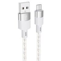 Дата кабель Hoco X99 Crystal Junction USB to MicroUSB (1.2m) Сірий (44811)