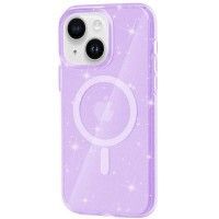 Чохол TPU Galaxy Sparkle (MagFit) для Apple iPhone 15 (6.1'') Пурпурный (42792)