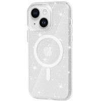 Чохол TPU Galaxy Sparkle (MagFit) для Apple iPhone 15 Plus (6.7'') Прозрачный (42794)