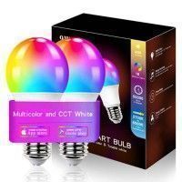 Світлодіодна RGB лампочка Smart bulb light 2pcs with Bluetooth E27 with app Білий (46871)