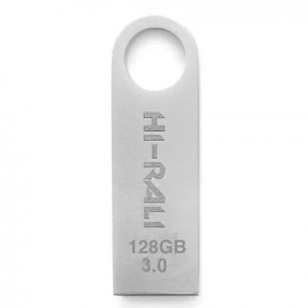 Флеш накопичувач USB 3.0 Hi-Rali Shuttle 128 GB Срібна серія Сріблястий (43189)